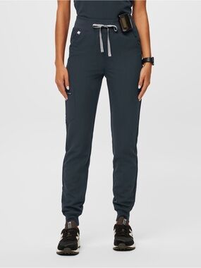 Figs High Waisted Zamora Jogger Scrub Pants in Dark Harbor